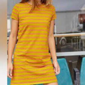 Toad&Co Windmere II Short Sleeve Dress in Pike 90s Stripe